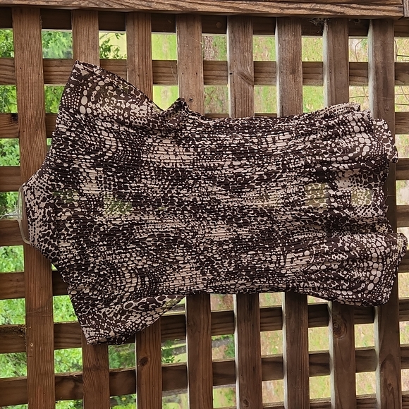 Blouse Nice brown and tan print - Picture 3 of 8